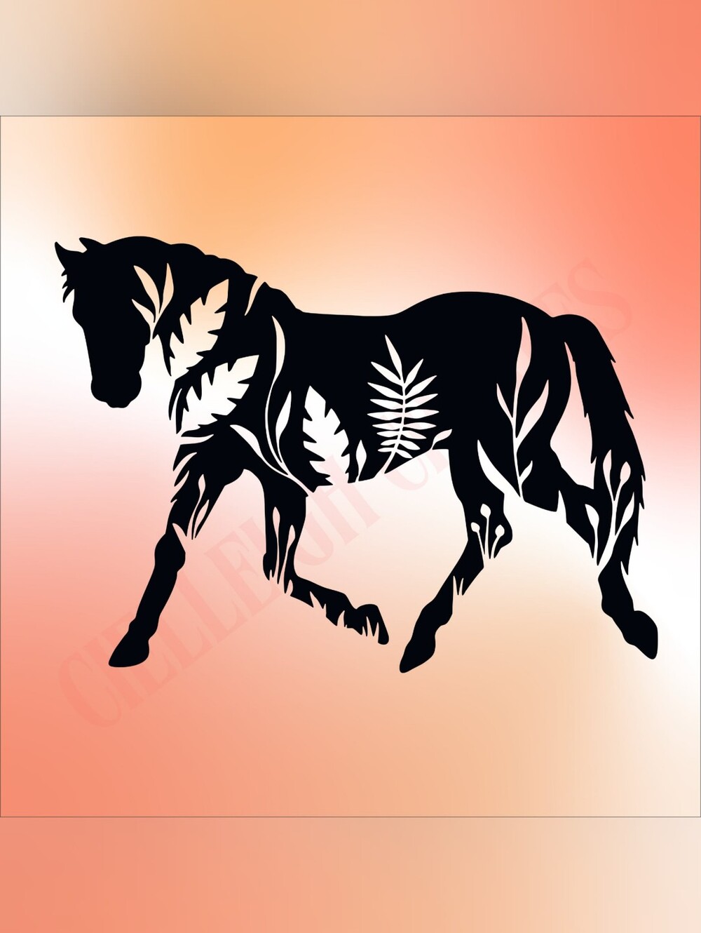 *2 for $20* Floral Horse Handcrafted Vinyl decal sticker